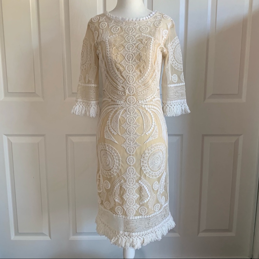 Anthropologie Yoana Baraschi Nude Lace Dress
